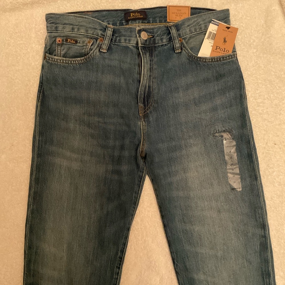 NWT Polo Ralph Lauren Sullivan Slim Jeans Low Stretch Patches W31x28 - Sz 20